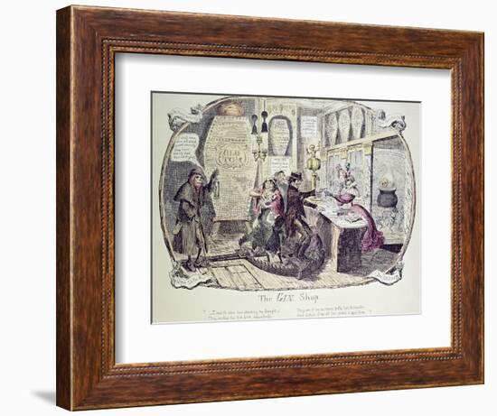 The Gin Shop, 1829-George Cruikshank-Framed Giclee Print