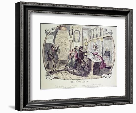 The Gin Shop, 1829-George Cruikshank-Framed Giclee Print