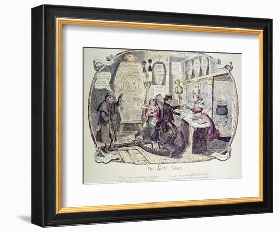 The Gin Shop, 1829-George Cruikshank-Framed Giclee Print