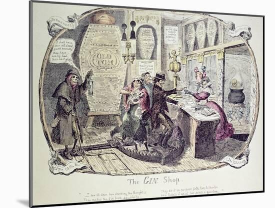 The Gin Shop, 1829-George Cruikshank-Mounted Giclee Print