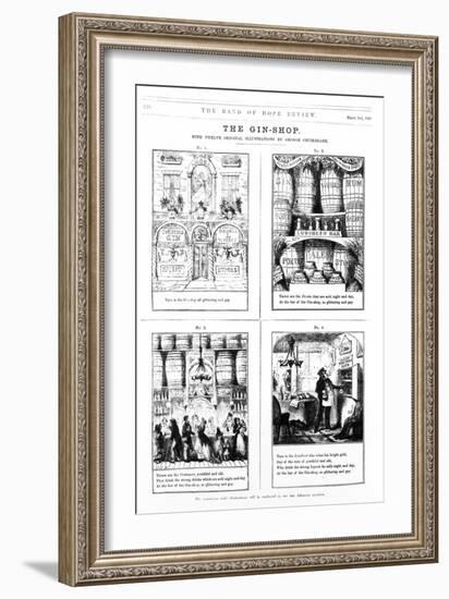 The Gin Shop, Illustration from The Band of Hope Review, 2nd March 1868-George Cruikshank-Framed Giclee Print