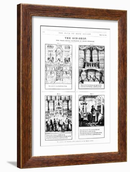 The Gin Shop, Illustration from The Band of Hope Review, 2nd March 1868-George Cruikshank-Framed Giclee Print