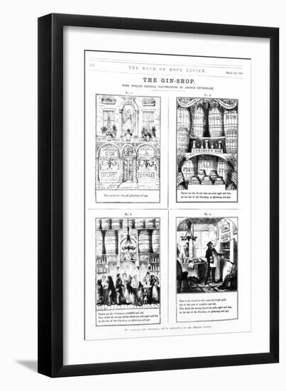 The Gin Shop, Illustration from The Band of Hope Review, 2nd March 1868-George Cruikshank-Framed Giclee Print