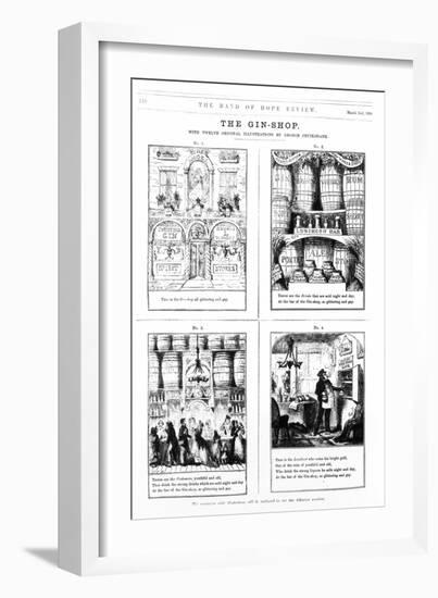 The Gin Shop, Illustration from The Band of Hope Review, 2nd March 1868-George Cruikshank-Framed Giclee Print