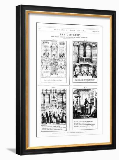 The Gin Shop, Illustration from The Band of Hope Review, 2nd March 1868-George Cruikshank-Framed Giclee Print