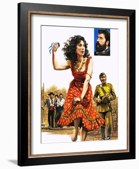 The Gipsy Girl Who Conquered the World, Carmen, Illustration from 'The Music-Makers', 1982-Payne-Framed Giclee Print