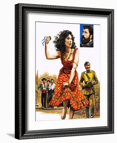 The Gipsy Girl Who Conquered the World, Carmen, Illustration from 'The Music-Makers', 1982-Payne-Framed Giclee Print