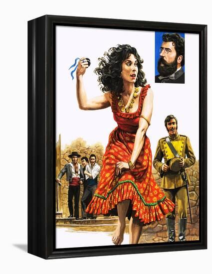 The Gipsy Girl Who Conquered the World, Carmen, Illustration from 'The Music-Makers', 1982-Payne-Framed Premier Image Canvas