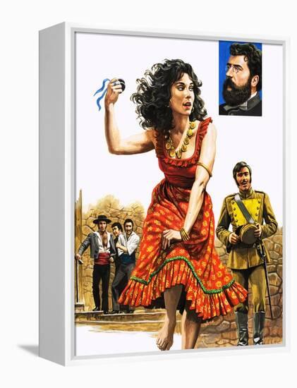 The Gipsy Girl Who Conquered the World, Carmen, Illustration from 'The Music-Makers', 1982-Payne-Framed Premier Image Canvas