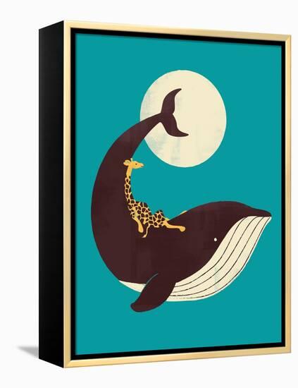 The Giraffe and the Whale-Jay Fleck-Framed Stretched Canvas