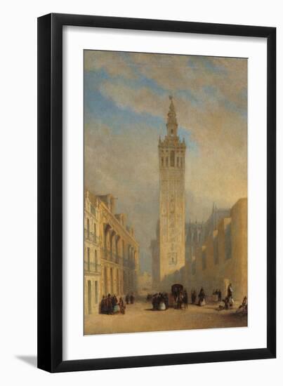 The Giralda Seen from Calle Placentines-José Domínguez Bécquer-Framed Giclee Print