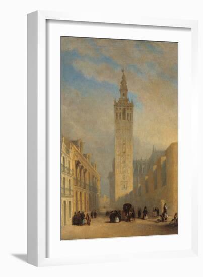 The Giralda Seen from Calle Placentines-José Domínguez Bécquer-Framed Giclee Print