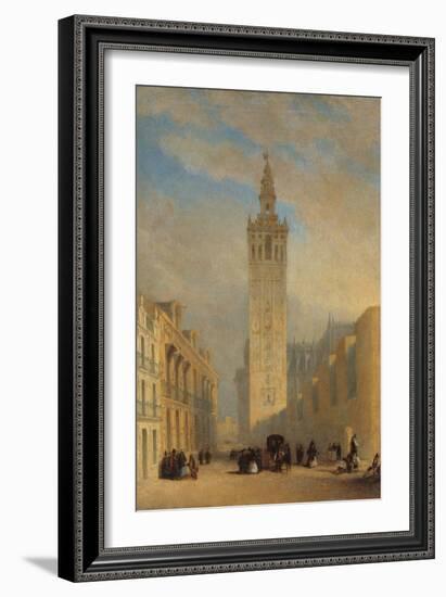 The Giralda Seen from Calle Placentines-José Domínguez Bécquer-Framed Giclee Print