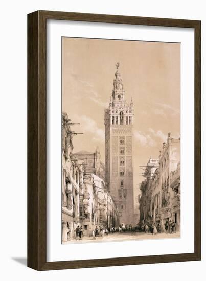The Giralda, Seville, from Picturesque Sketches in Spain, c.1832-33-David Roberts-Framed Giclee Print