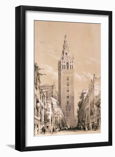 The Giralda, Seville, from Picturesque Sketches in Spain, c.1832-33-David Roberts-Framed Giclee Print