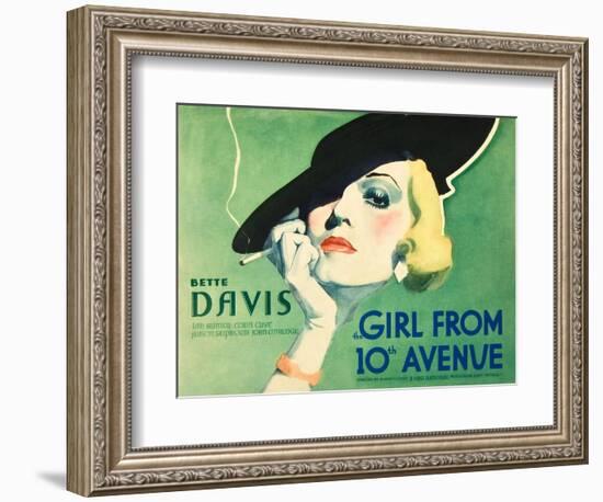 The Girl From 10th Avenue, Bette Davis on title card, 1935-null-Framed Art Print