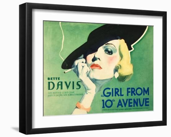 The Girl From 10th Avenue, Bette Davis on title card, 1935-null-Framed Art Print