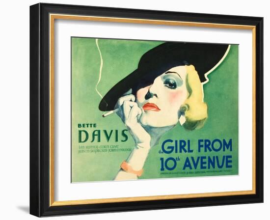 The Girl From 10th Avenue, Bette Davis on title card, 1935-null-Framed Art Print