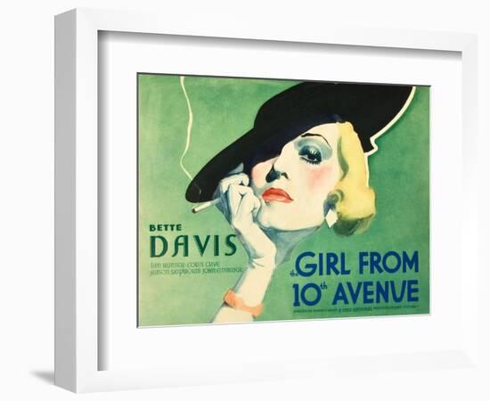 The Girl From 10th Avenue, Bette Davis on title card, 1935-null-Framed Premium Giclee Print