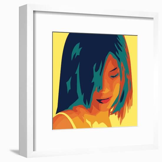 The Girl from Okinawa (yellow)-Javier Palacios-Framed Art Print