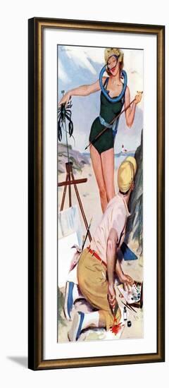 The Girl From the Ocean Floor  - Saturday Evening Post "Leading Ladies", December 18, 1954 pg.24-Lynn Buckham-Framed Giclee Print