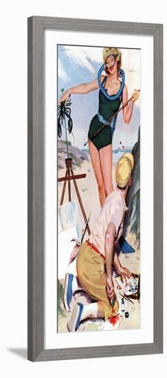 The Girl From the Ocean Floor  - Saturday Evening Post "Leading Ladies", December 18, 1954 pg.24-Lynn Buckham-Framed Giclee Print