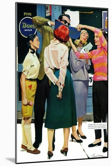 The Girl He Remembered - Saturday Evening Post "Men at the Top", June 15, 1957 pg.26-Lynn Buckham-Mounted Giclee Print