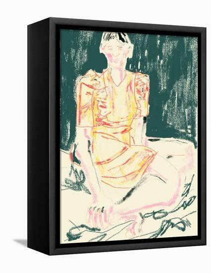 The Girl in Orange Dress-Francesco Gulina-Framed Premier Image Canvas