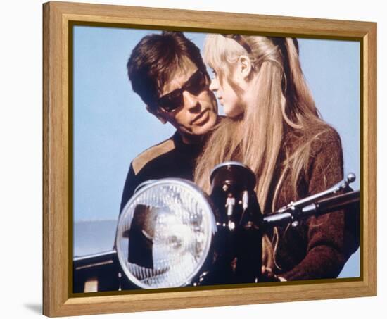 The Girl on a Motorcycle-null-Framed Stretched Canvas