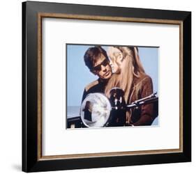 The Girl on a Motorcycle-null-Framed Photo