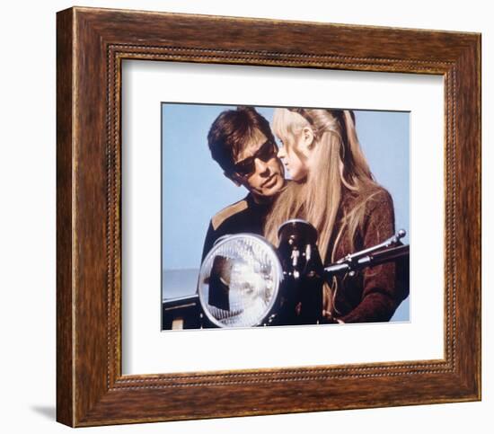 The Girl on a Motorcycle-null-Framed Photo