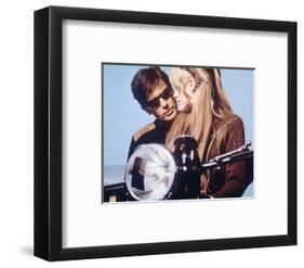 The Girl on a Motorcycle-null-Framed Photo