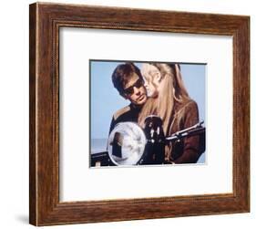 The Girl on a Motorcycle-null-Framed Photo