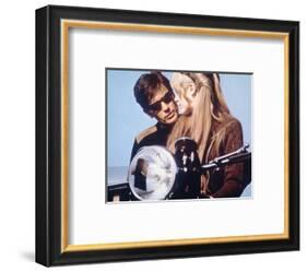 The Girl on a Motorcycle-null-Framed Photo