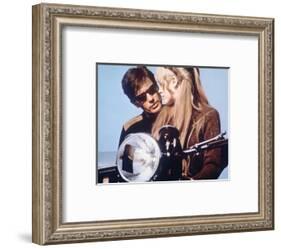 The Girl on a Motorcycle-null-Framed Photo