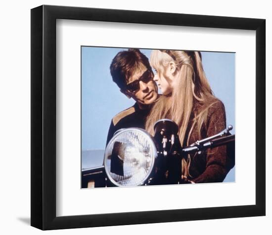 The Girl on a Motorcycle-null-Framed Photo