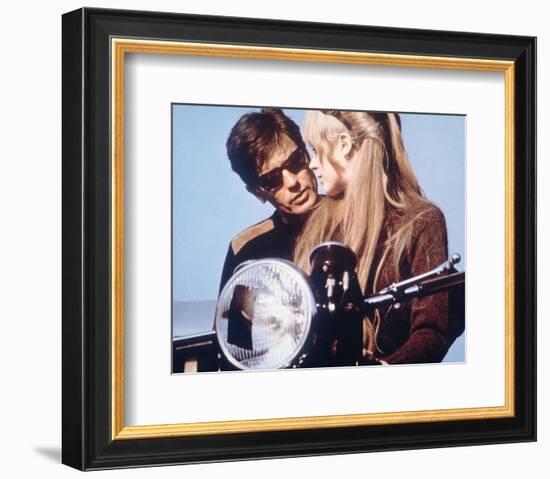 The Girl on a Motorcycle-null-Framed Photo