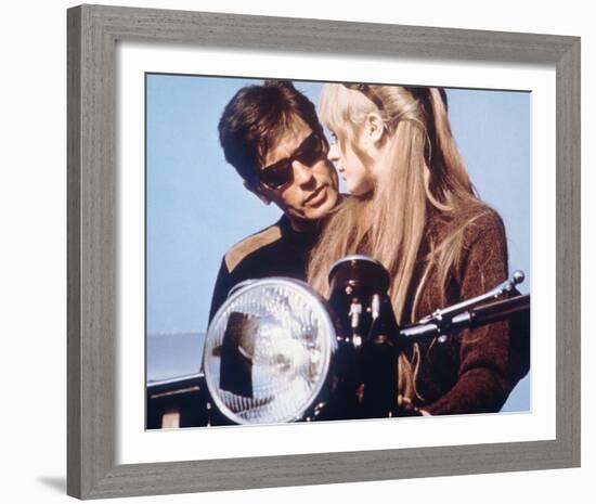 The Girl on a Motorcycle-null-Framed Photo