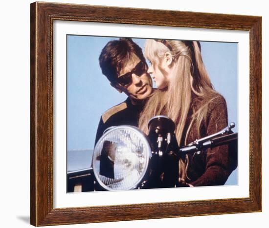 The Girl on a Motorcycle-null-Framed Photo