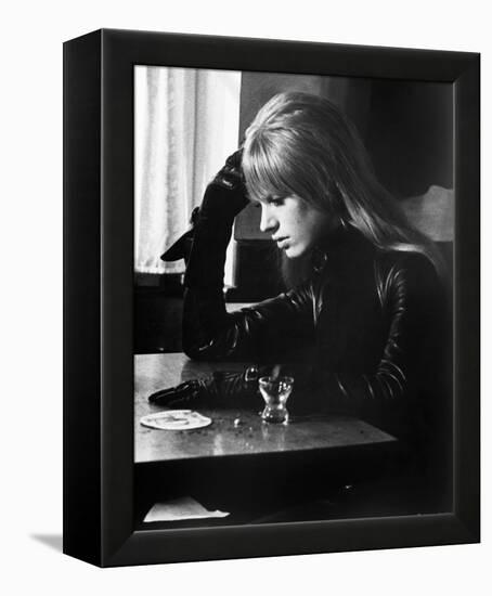 The Girl on a Motorcycle-null-Framed Stretched Canvas