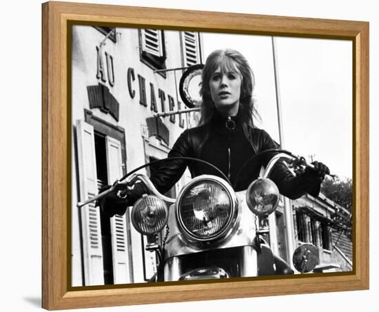 The Girl on a Motorcycle-null-Framed Stretched Canvas