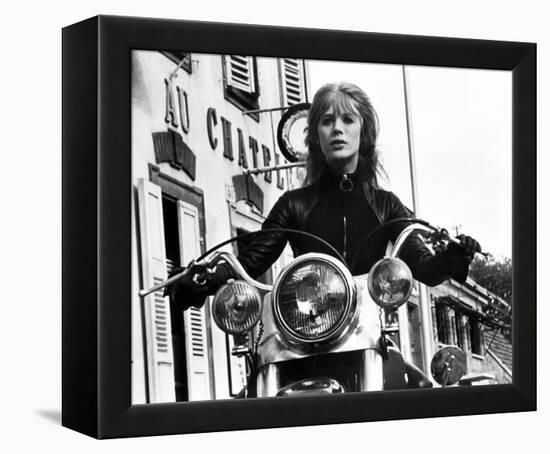 The Girl on a Motorcycle-null-Framed Stretched Canvas