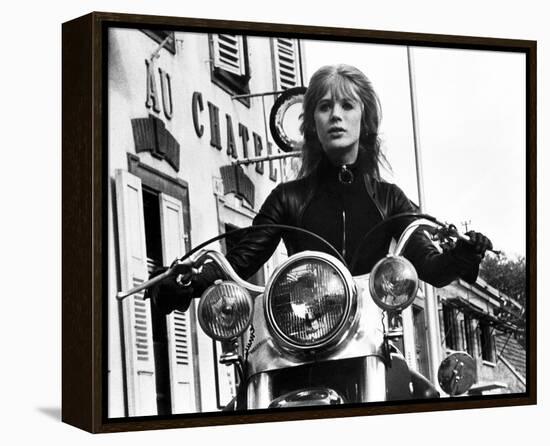 The Girl on a Motorcycle-null-Framed Stretched Canvas