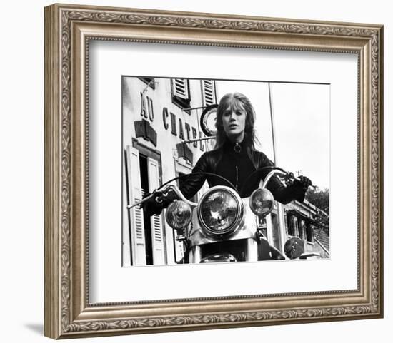 The Girl on a Motorcycle-null-Framed Photo