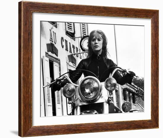 The Girl on a Motorcycle-null-Framed Photo