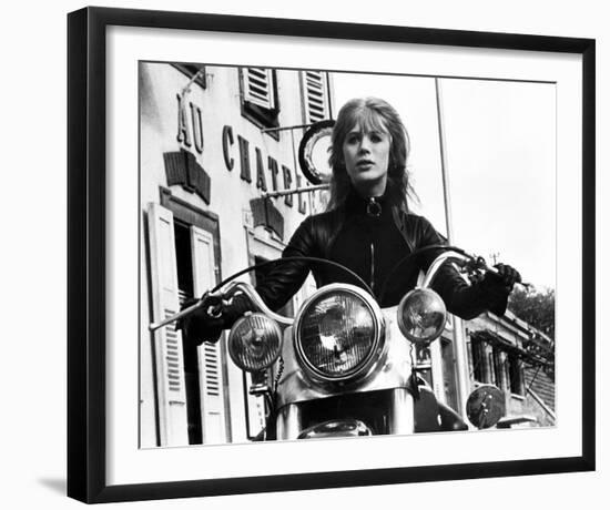 The Girl on a Motorcycle-null-Framed Photo