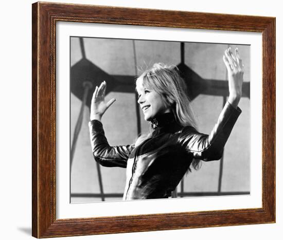 The Girl on a Motorcycle-null-Framed Photo