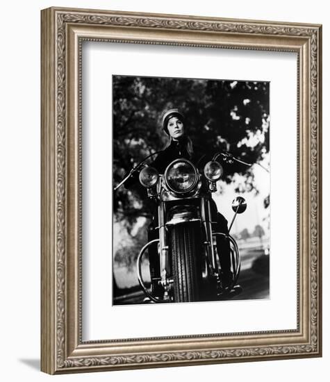 The Girl on a Motorcycle-null-Framed Photo