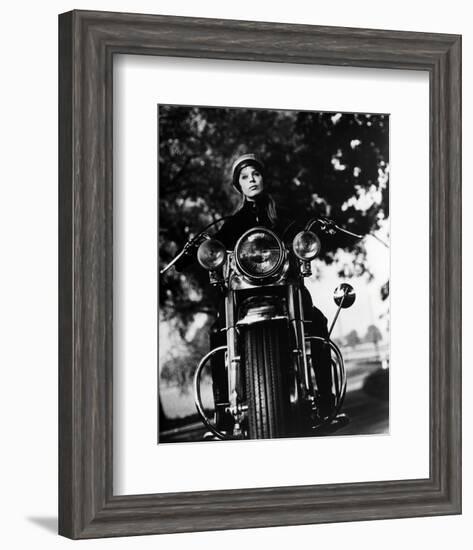 The Girl on a Motorcycle-null-Framed Photo