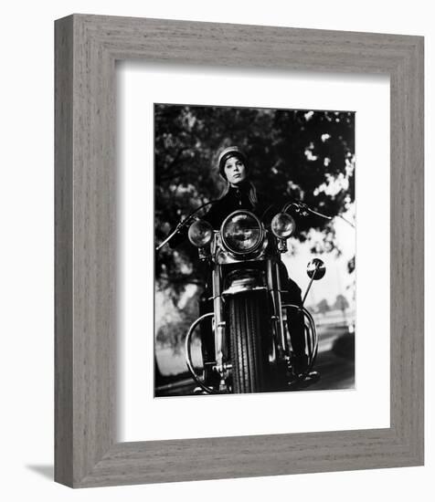 The Girl on a Motorcycle-null-Framed Photo